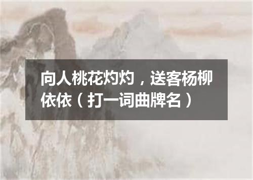 向人桃花灼灼，送客杨柳依依（打一词曲牌名）