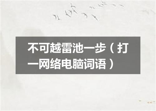 不可越雷池一步（打一网络电脑词语）