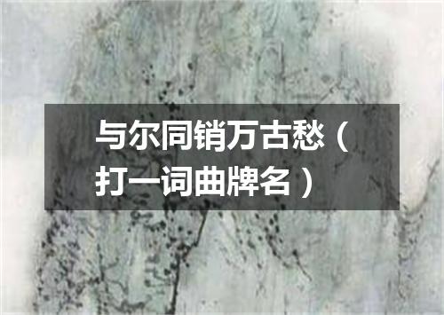 与尔同销万古愁（打一词曲牌名）