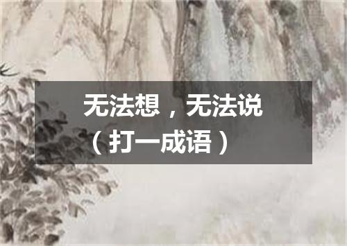 无法想，无法说（打一成语）