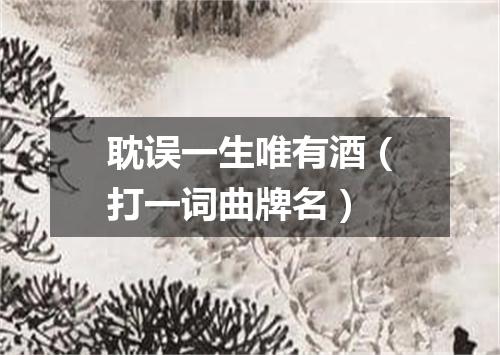 耽误一生唯有酒（打一词曲牌名）