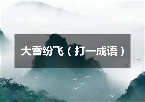 大雪纷飞（打一成语）