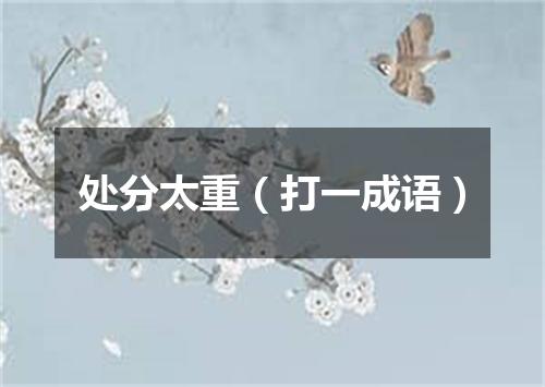 处分太重（打一成语）