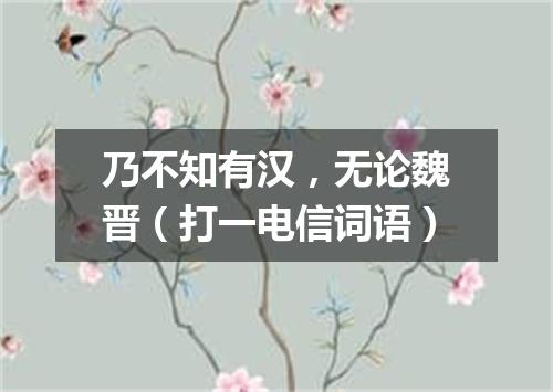 乃不知有汉，无论魏晋（打一电信词语）