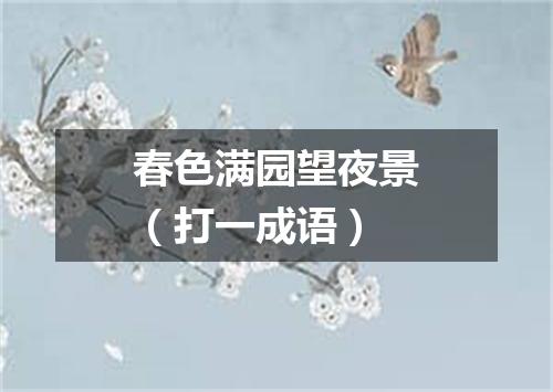 春色满园望夜景（打一成语）