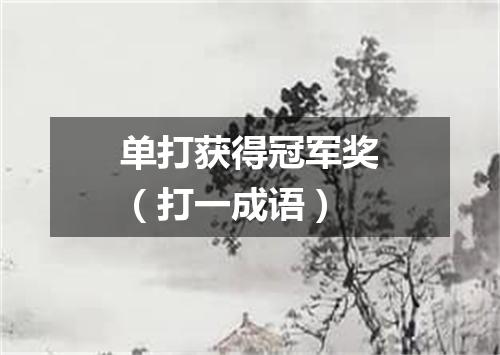 单打获得冠军奖（打一成语）