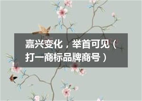 嘉兴变化，举首可见（打一商标品牌商号）