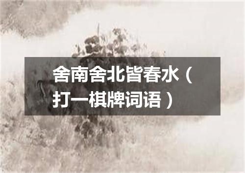 舍南舍北皆春水（打一棋牌词语）
