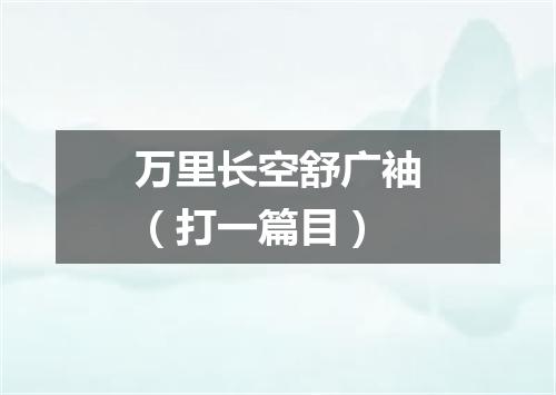 万里长空舒广袖（打一篇目）