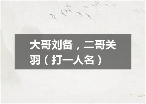 大哥刘备，二哥关羽（打一人名）