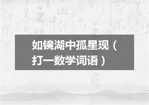 如镜湖中孤星现（打一数学词语）