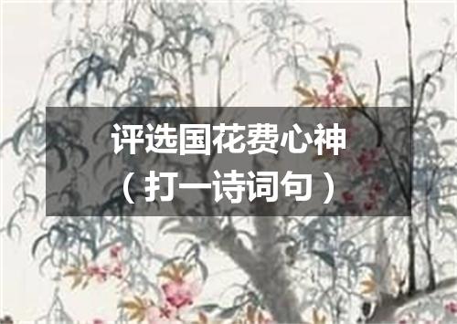 评选国花费心神（打一诗词句）