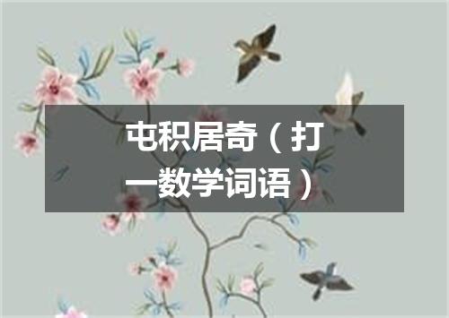 屯积居奇（打一数学词语）