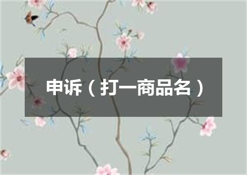 申诉（打一商品名）