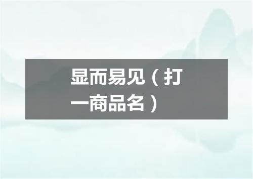 显而易见（打一商品名）