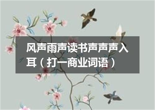 风声雨声读书声声声入耳（打一商业词语）
