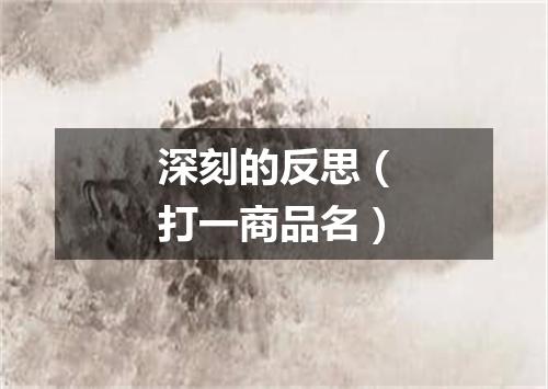 深刻的反思（打一商品名）