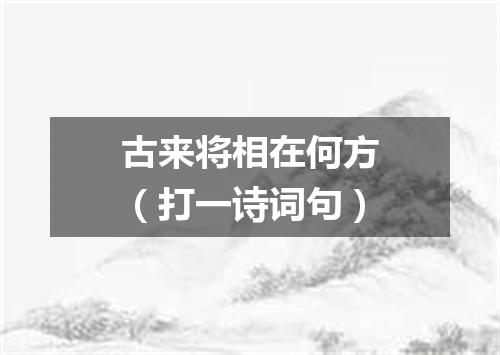 古来将相在何方（打一诗词句）