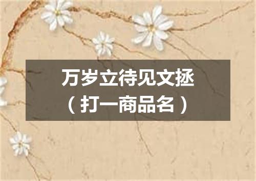 万岁立待见文拯（打一商品名）