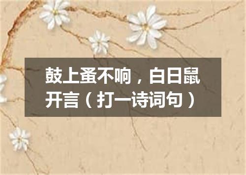 鼓上蚤不响，白日鼠开言（打一诗词句）