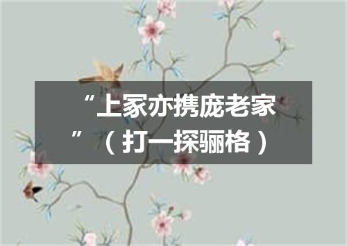 “上冢亦携庞老家”（打一探骊格）