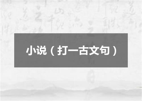 小说（打一古文句）