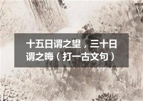 十五日谓之望，三十日谓之晦（打一古文句）