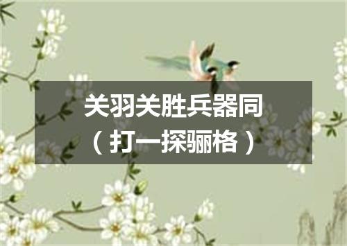 关羽关胜兵器同（打一探骊格）