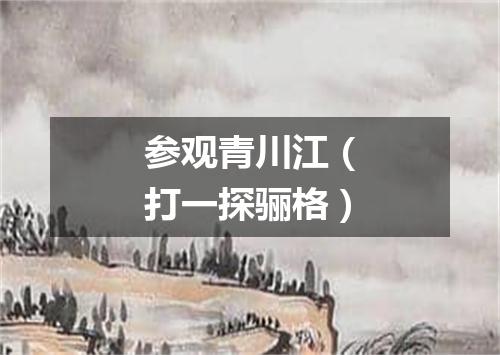 参观青川江（打一探骊格）