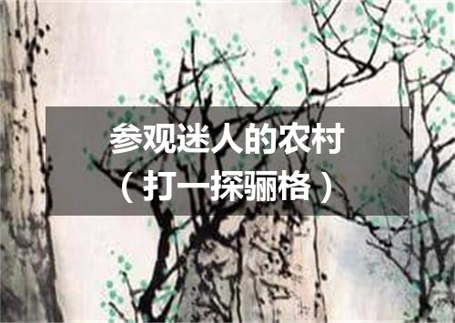 参观迷人的农村（打一探骊格）