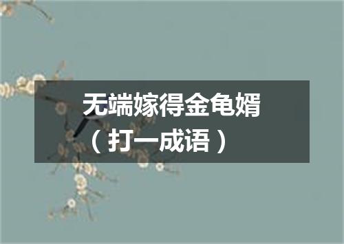 无端嫁得金龟婿（打一成语）