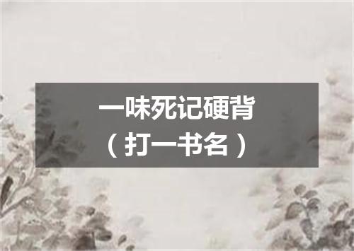 一味死记硬背（打一书名）