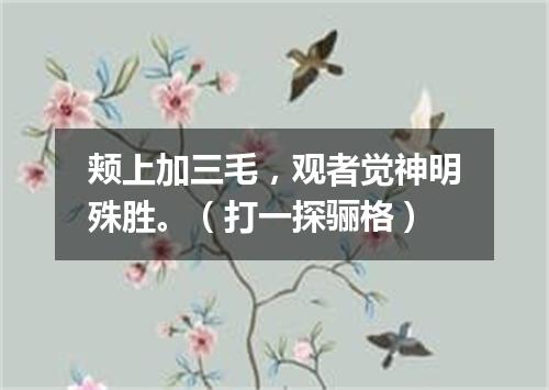 颊上加三毛，观者觉神明殊胜。（打一探骊格）