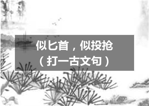 似匕首，似投抢（打一古文句）