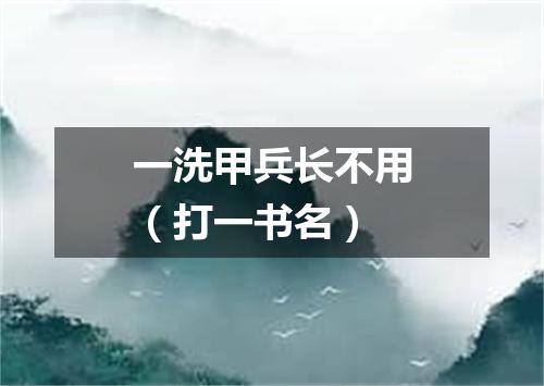 一洗甲兵长不用（打一书名）