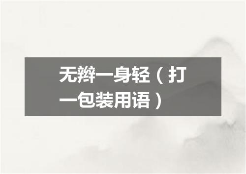 无辫一身轻（打一包装用语）
