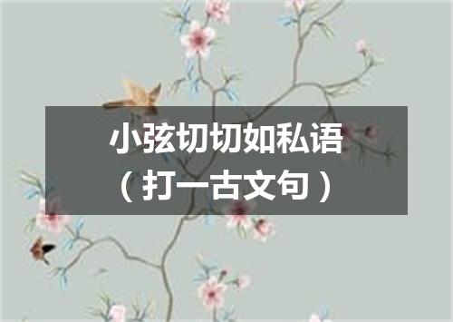 小弦切切如私语（打一古文句）