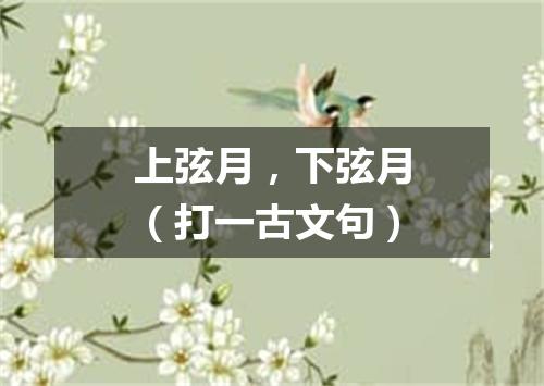 上弦月，下弦月（打一古文句）
