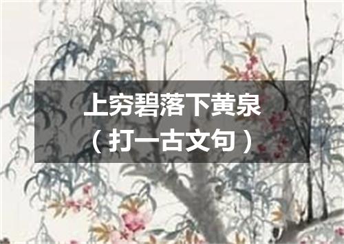 上穷碧落下黄泉（打一古文句）
