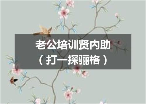 老公培训贤内助（打一探骊格）
