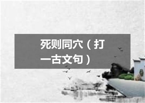 死则同穴（打一古文句）
