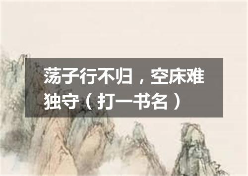 荡子行不归，空床难独守（打一书名）
