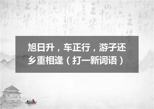 旭日升，车正行，游子还乡重相逢（打一新词语）