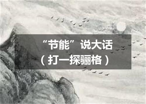 “节能”说大话（打一探骊格）
