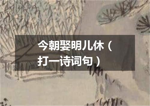 今朝娶明儿休（打一诗词句）