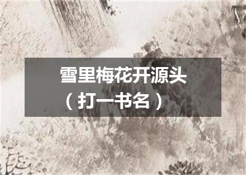 雪里梅花开源头（打一书名）