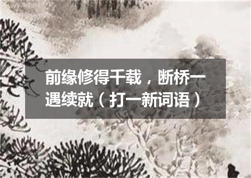 前缘修得千载，断桥一遇续就（打一新词语）