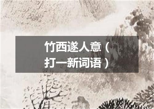 竹西遂人意（打一新词语）
