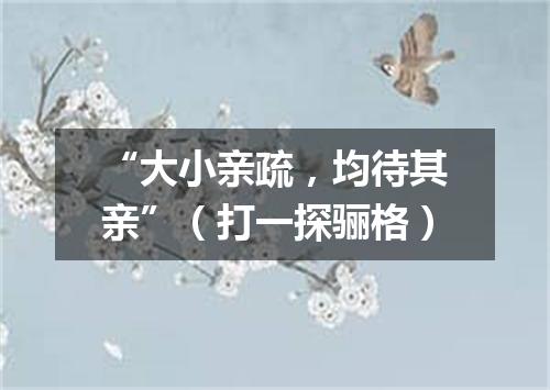 “大小亲疏，均待其亲”（打一探骊格）