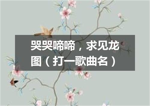 哭哭啼啼，求见龙图（打一歌曲名）